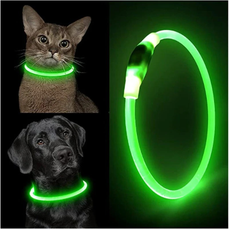 Siopsrl| Light Up Dog Collar, USB Rechargeable LED Glowing Collar