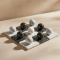 Italian Marble Tic Tac Toe Set (Black and White)