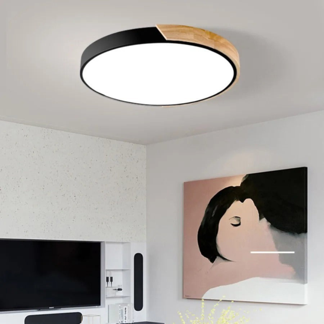 Siopsrl| Wood Frame LED Ceiling Light – Modern Style