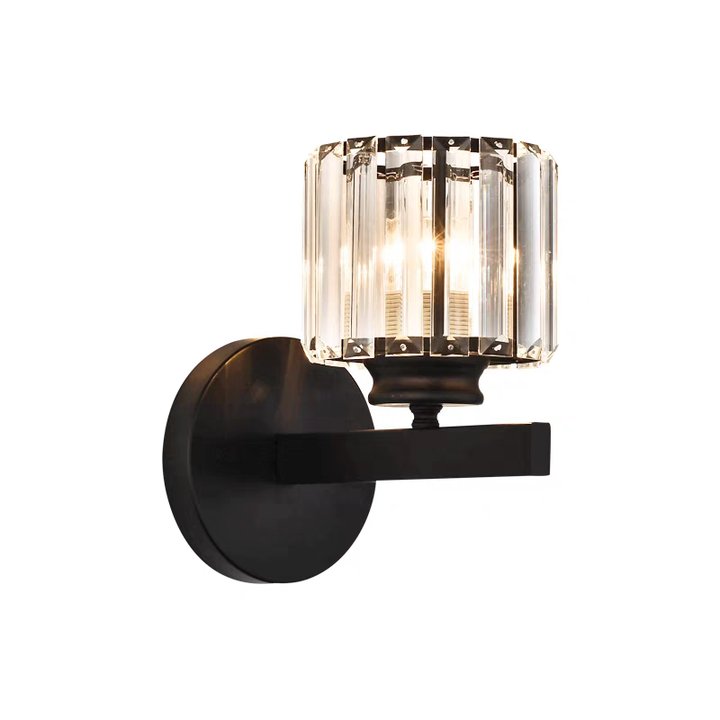 Siopsrl| Crystal Glass Wall Light With Modern Arm Design