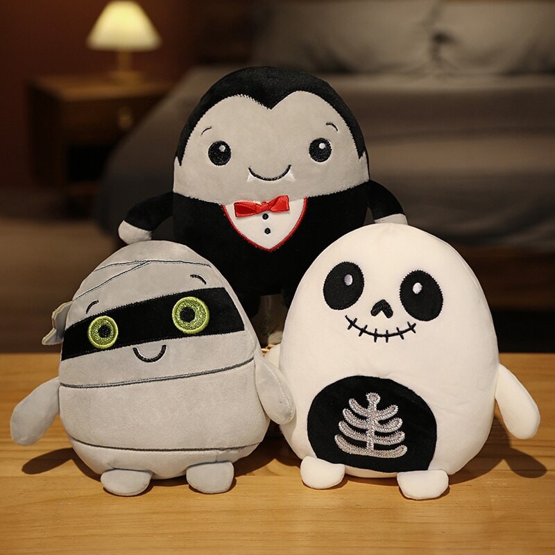 Siopsrl| Kawaii Skeleton Pumpkin Zombie Frankenstein Vampire Halloween Plushies