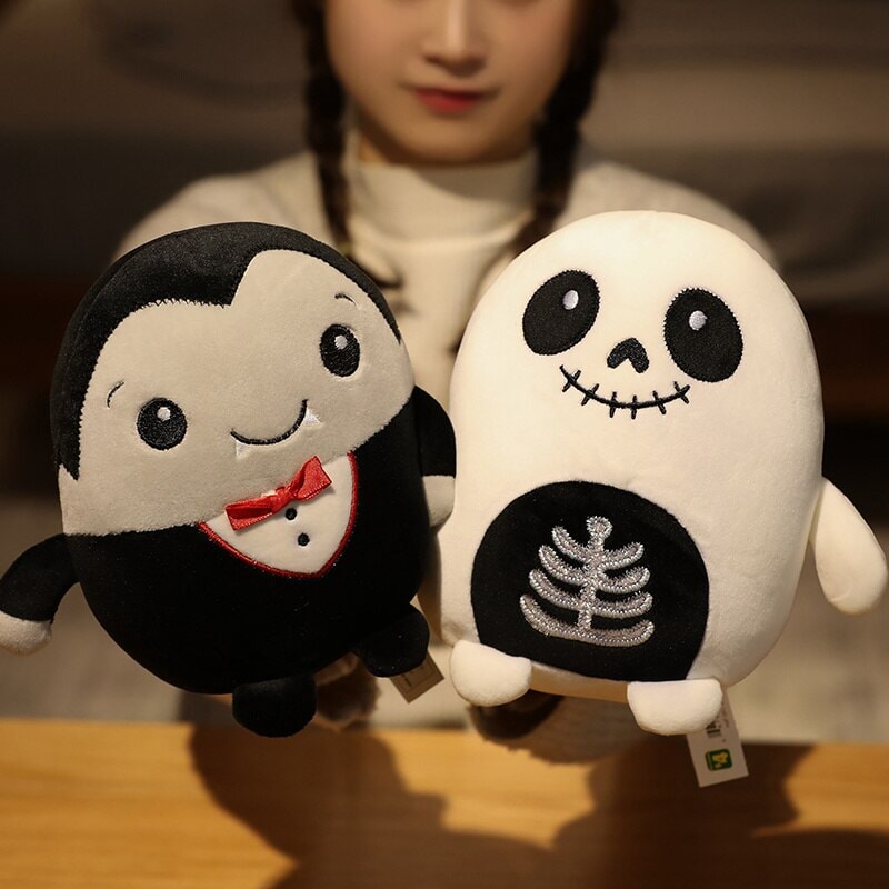 Siopsrl| Kawaii Skeleton Pumpkin Zombie Frankenstein Vampire Halloween Plushies