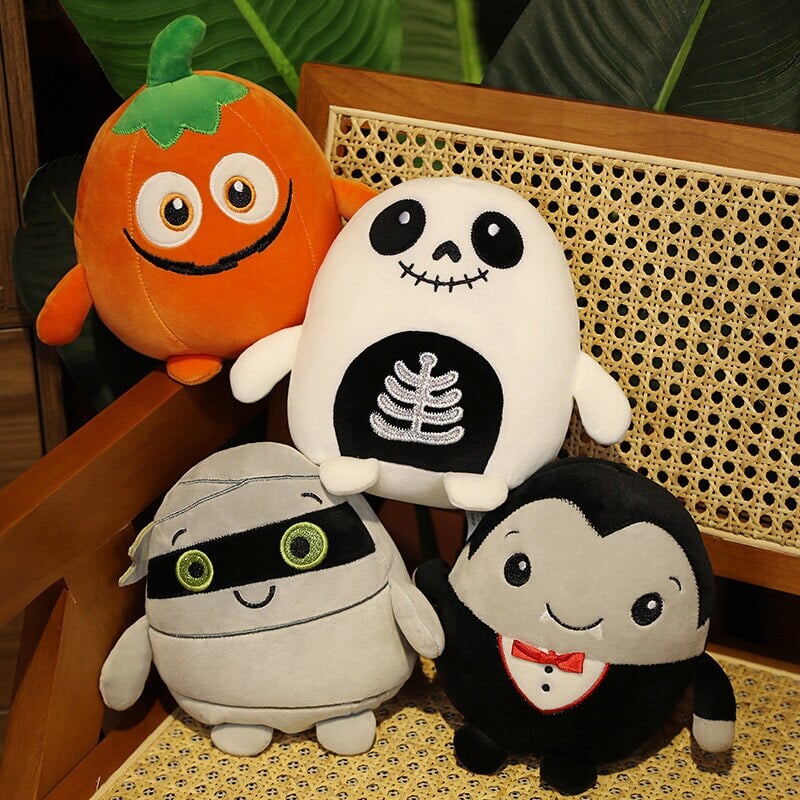 Siopsrl| Kawaii Skeleton Pumpkin Zombie Frankenstein Vampire Halloween Plushies