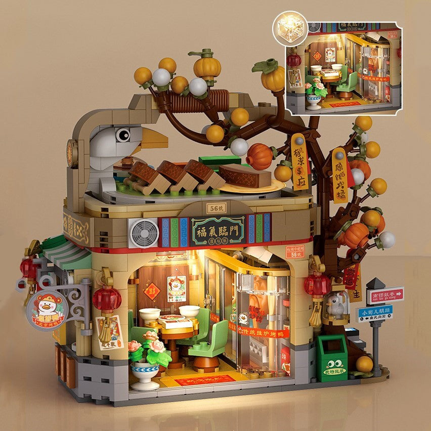Siopsrl| Mei Mei Panda Peking Duck Restaurant Micro Building Blocks With Lights