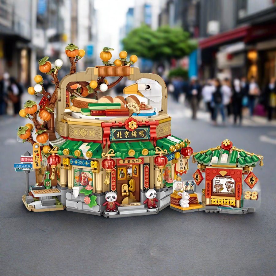 Siopsrl| Mei Mei Panda Peking Duck Restaurant Micro Building Blocks With Lights