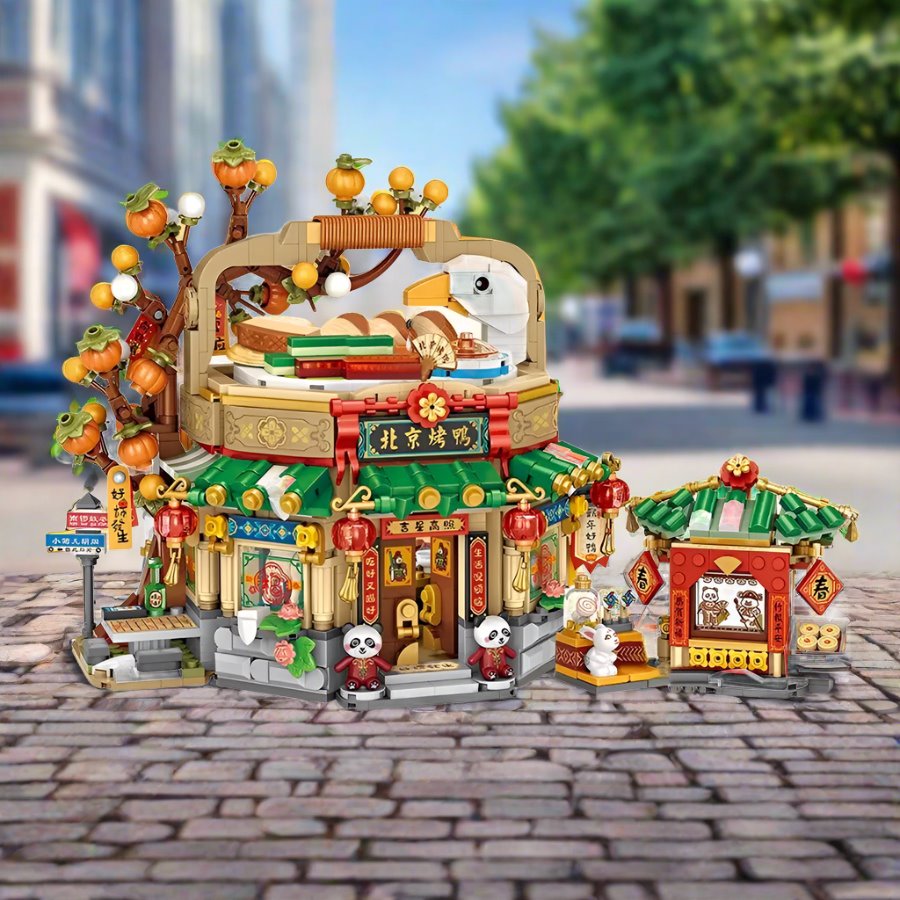Siopsrl| Mei Mei Panda Peking Duck Restaurant Micro Building Blocks With Lights