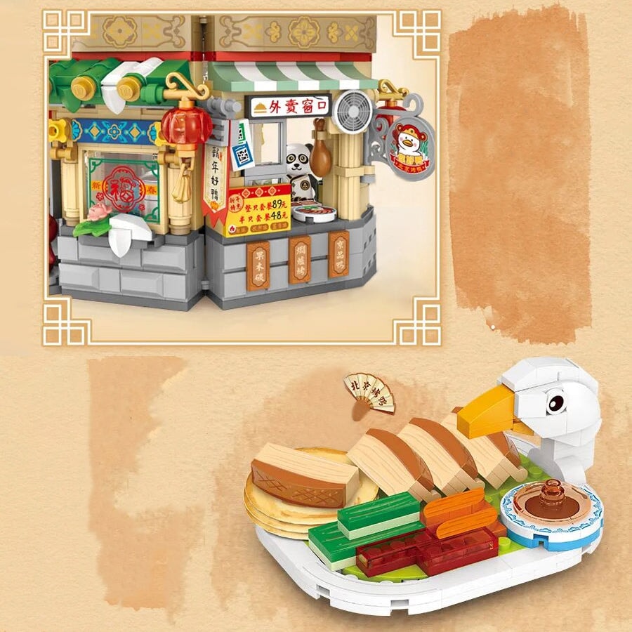 Siopsrl| Mei Mei Panda Peking Duck Restaurant Micro Building Blocks With Lights