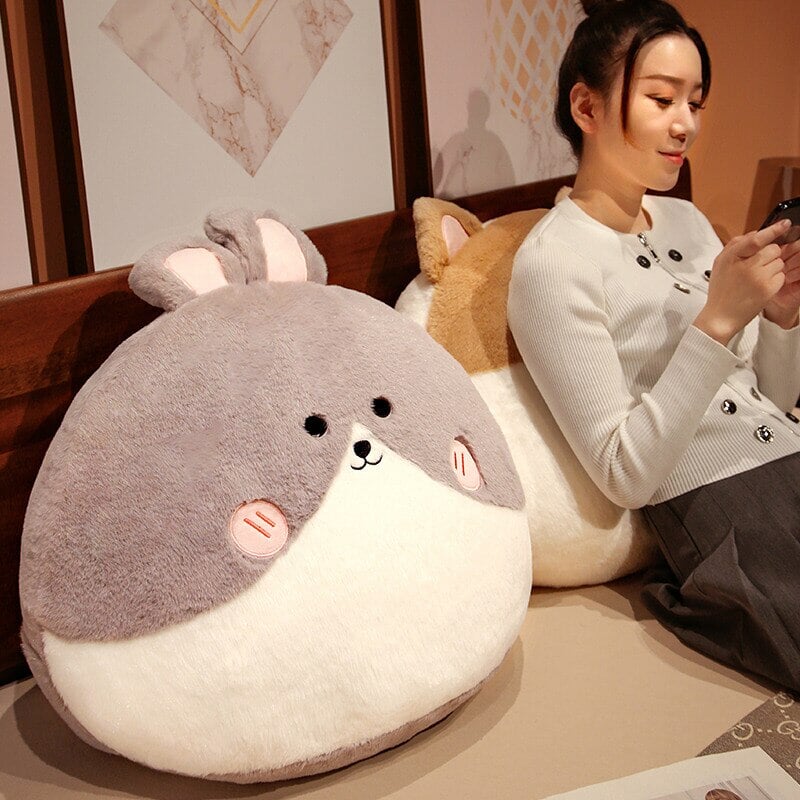 Siopsrl| Round Cat Bunny Fox Pillow Plushie Collection