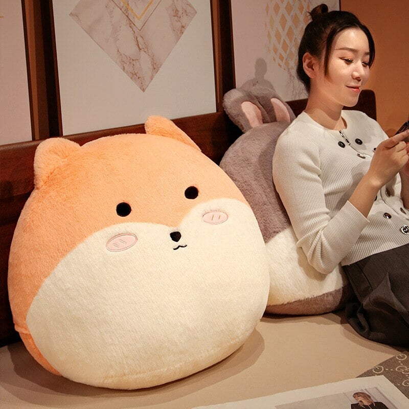Siopsrl| Round Cat Bunny Fox Pillow Plushie Collection