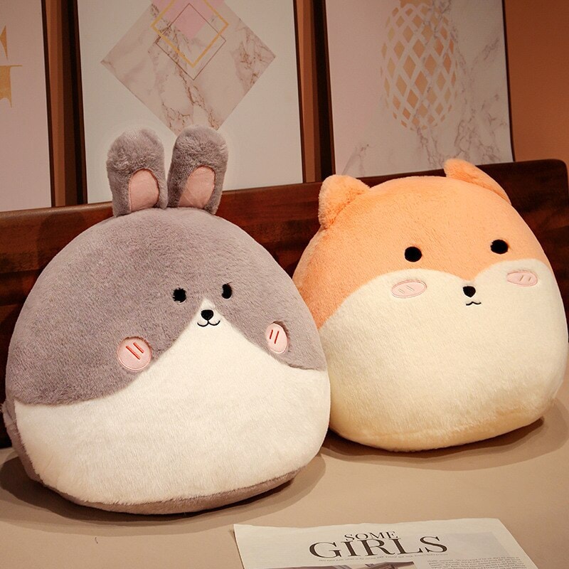 Siopsrl| Round Cat Bunny Fox Pillow Plushie Collection