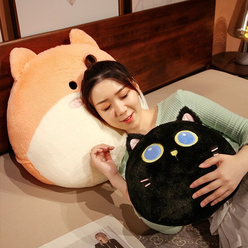 Siopsrl| Round Cat Bunny Fox Pillow Plushie Collection