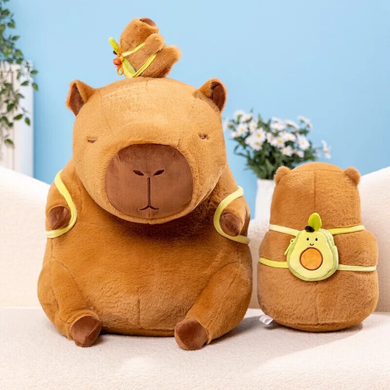 Siopsrl| The Kawaii Capybara with Mini Avocado Backpack Plushie