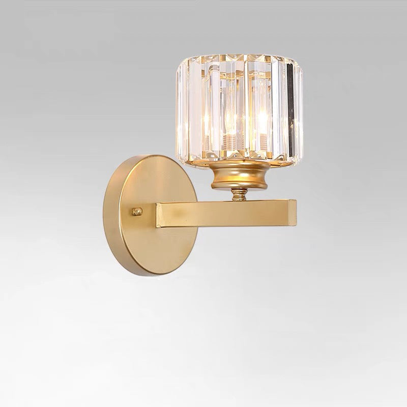 Siopsrl| Crystal Glass Wall Light With Modern Arm Design