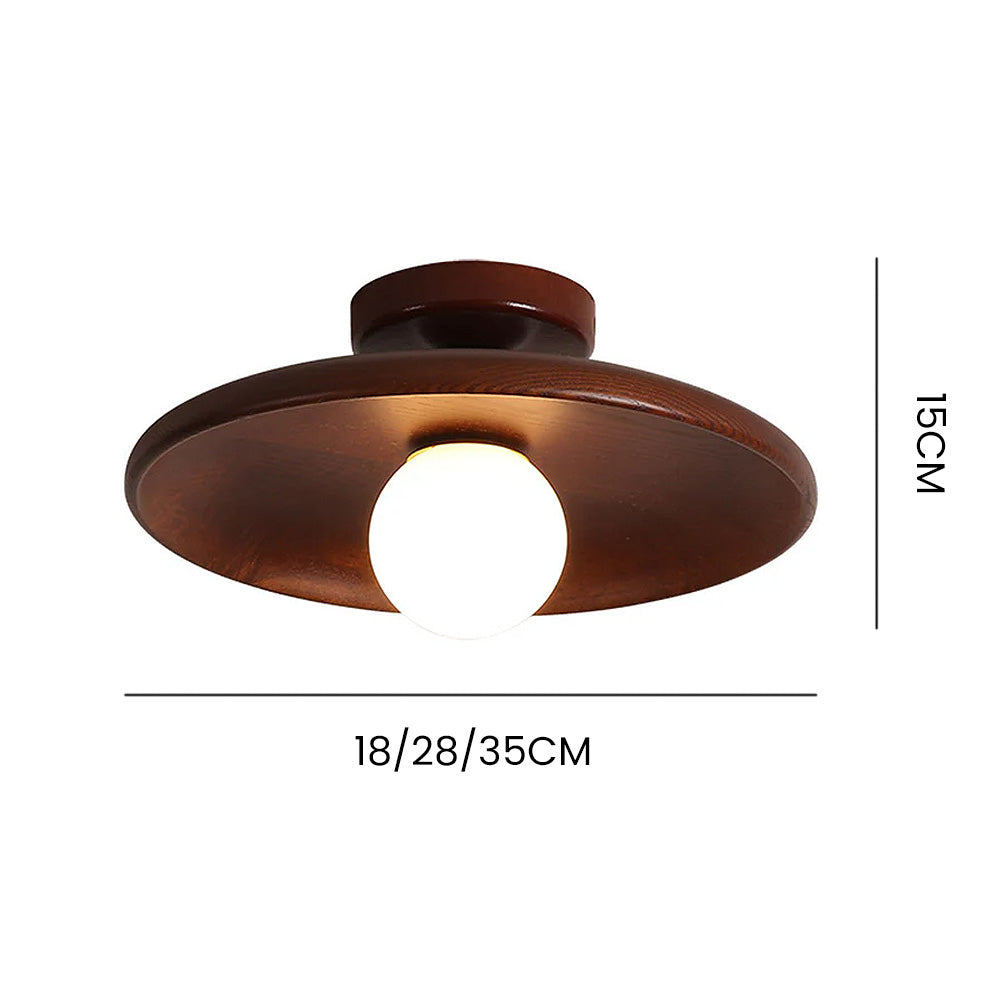 Siopsrl| Nordic Wood Round Ceiling Light Fixture - Minimalist Design for Hallway & Living Room Lighting