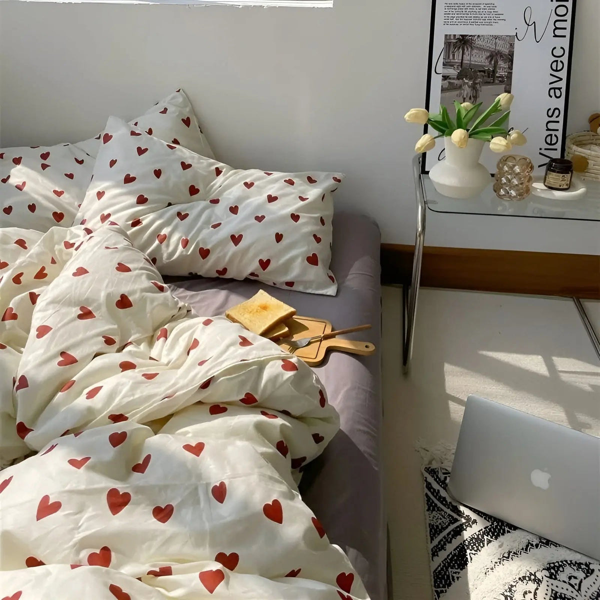 Siopsrl| LoveLuxe Heart Motif Quilt Cover Set