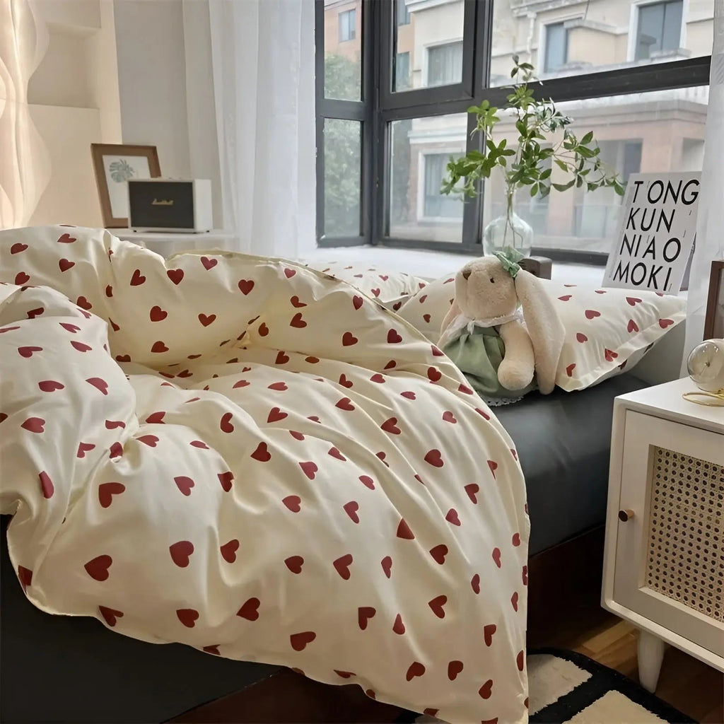 Siopsrl| LoveLuxe Heart Motif Quilt Cover Set