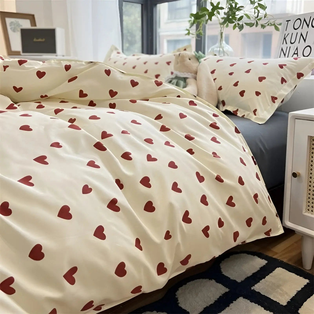 Siopsrl| LoveLuxe Heart Motif Quilt Cover Set