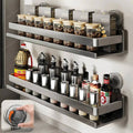 siopsrl | Wall-Mounted Suction Cup Spice Rack Organizer for Kitchen Storage and Easy Access to Spices