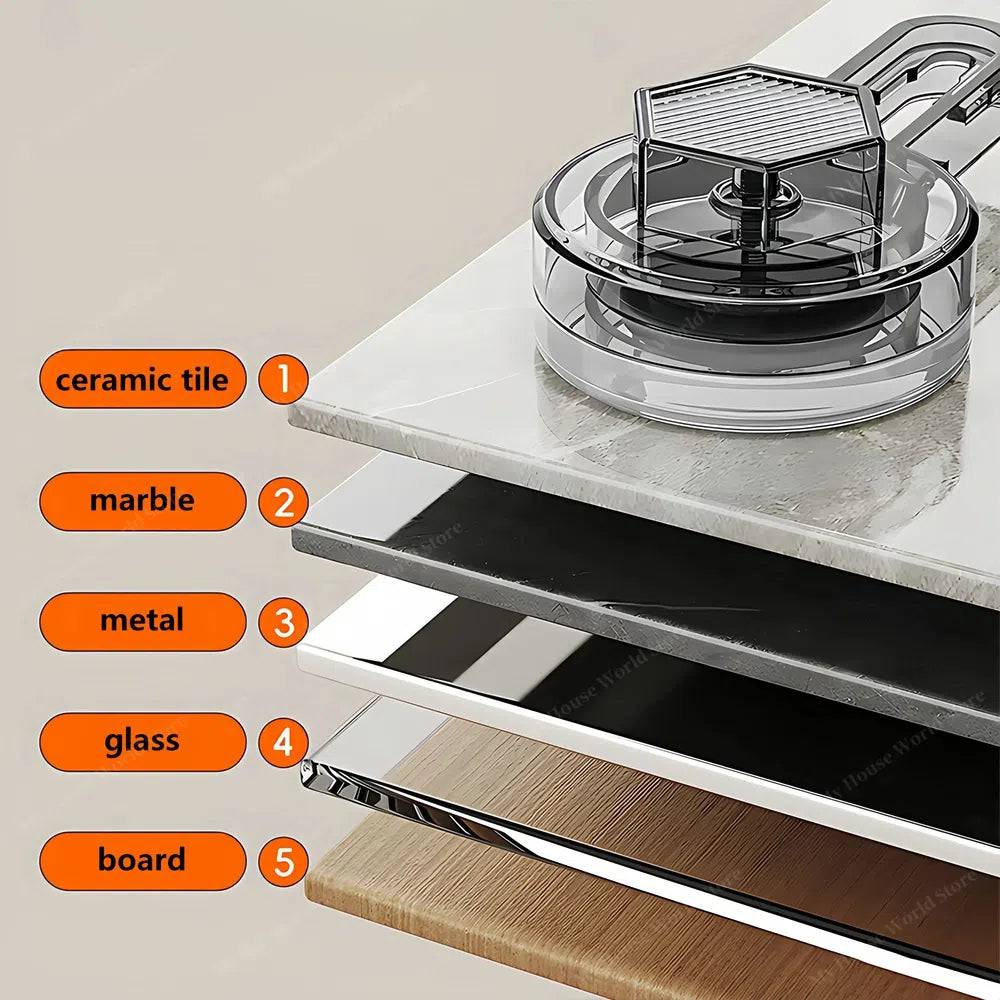 siopsrl | Wall-Mounted Suction Cup Spice Rack Organizer for Kitchen Storage and Easy Access to Spices