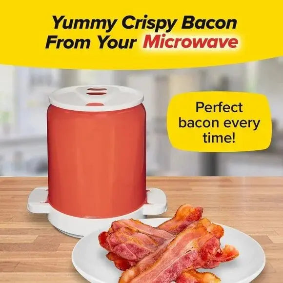 Siopsrl| Microwave Bacon Cooker | Grease-Draining Rack & Splatter Dome | BPA-Free Dishwasher Safe