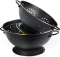 Metal Colander Strainer Baskets with Handles and Solid Base Set of 2 | Siopsrl