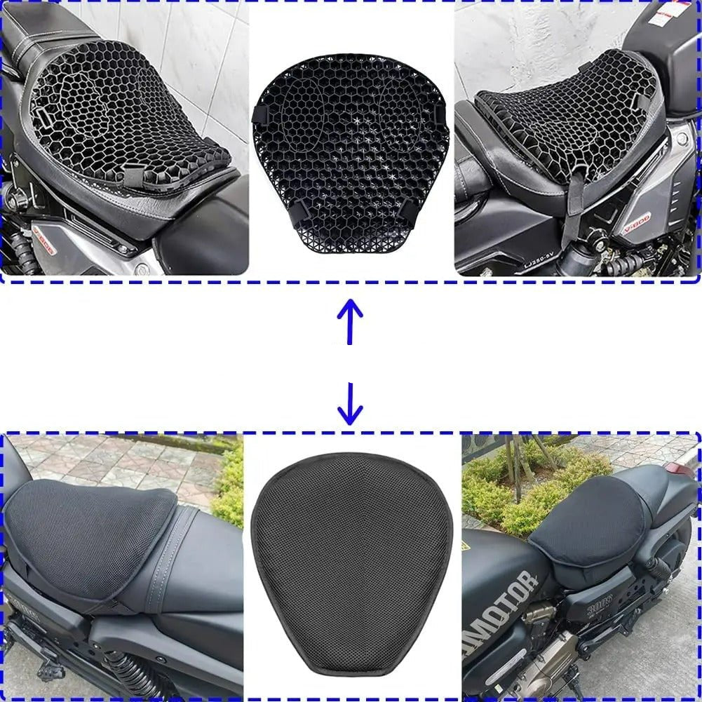 siopsrl | HoneyRide – 3D Honeycomb Shock-Relief Motorcycle Seat Cushion
