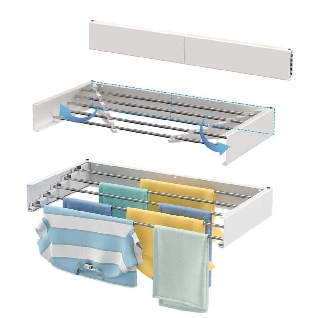 Siopsrl| AetherDry™ | Foldable Wall-Mounted Drying Rack | Space-Saving Laundry Solution for Efficient Drying in Small Spaces