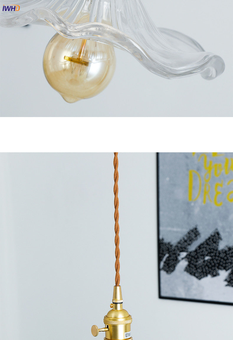 Siopsrl| NORDIC DESIGN LED HANGING LAMP | COLOURED GLASS & COPPER LIGHTING FOR BEDROOM, LIVING ROOM & BAR
