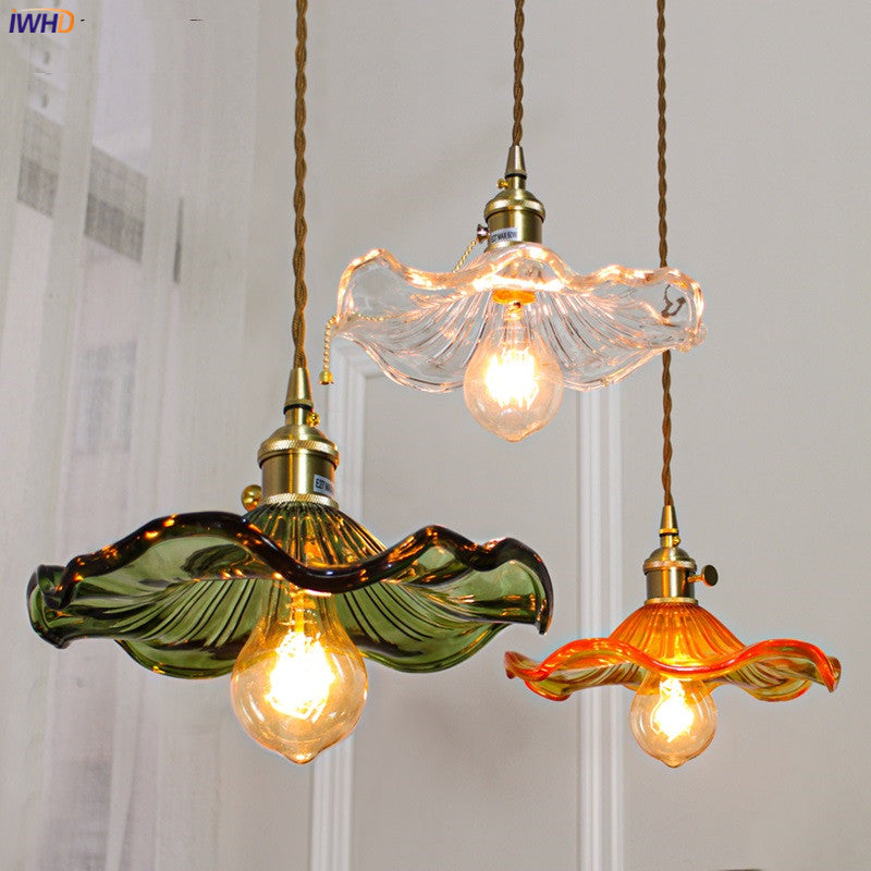 Siopsrl| NORDIC DESIGN LED HANGING LAMP | COLOURED GLASS & COPPER LIGHTING FOR BEDROOM, LIVING ROOM & BAR