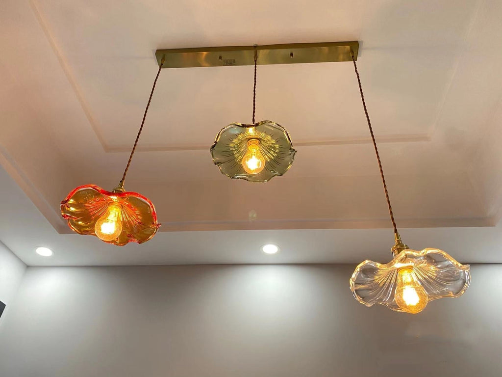 Siopsrl| NORDIC DESIGN LED HANGING LAMP | COLOURED GLASS & COPPER LIGHTING FOR BEDROOM, LIVING ROOM & BAR