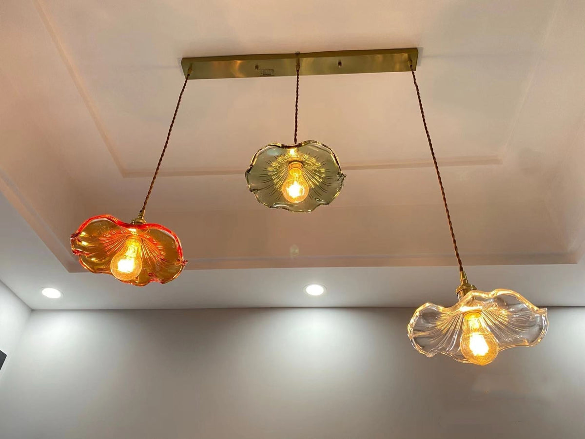 Siopsrl| NORDIC DESIGN LED HANGING LAMP | COLOURED GLASS & COPPER LIGHTING FOR BEDROOM, LIVING ROOM & BAR