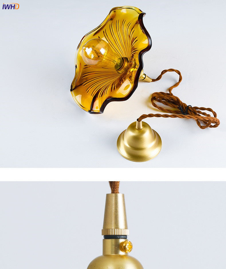 Siopsrl| NORDIC DESIGN LED HANGING LAMP | COLOURED GLASS & COPPER LIGHTING FOR BEDROOM, LIVING ROOM & BAR