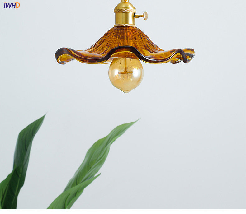 Siopsrl| NORDIC DESIGN LED HANGING LAMP | COLOURED GLASS & COPPER LIGHTING FOR BEDROOM, LIVING ROOM & BAR