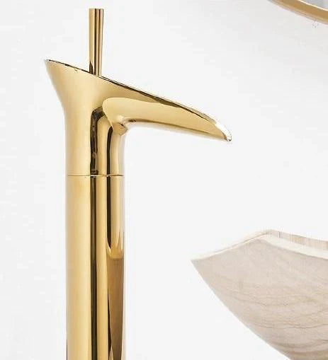 Siopsrl| Antique Brass Waterfall Basin Tap – Vintage Bathroom Mixer Faucet with Hot & Cold Control