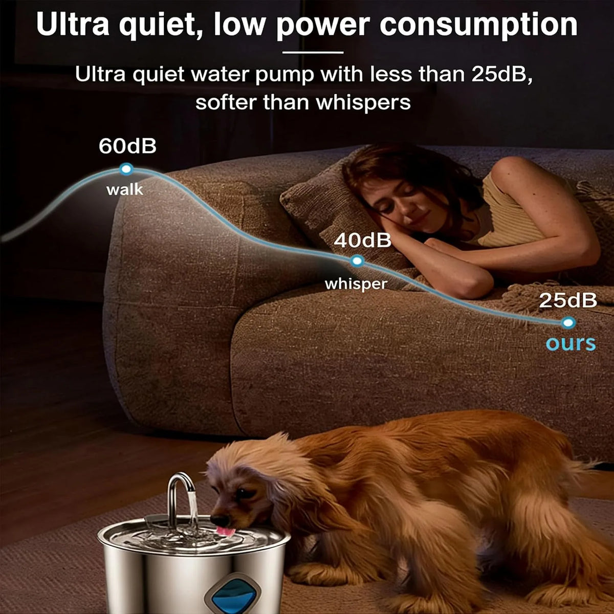 SiopsrlStainless Steel Cat/Dog Water Fountain