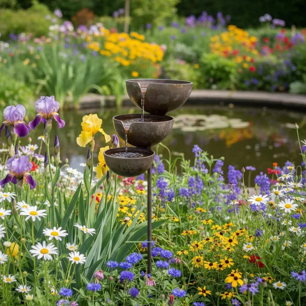 Bring Life Back To Your Garden – Peaceful Cascading Rain Catcher Bird Bath For Welcoming Garden Wildlife🌿🐦