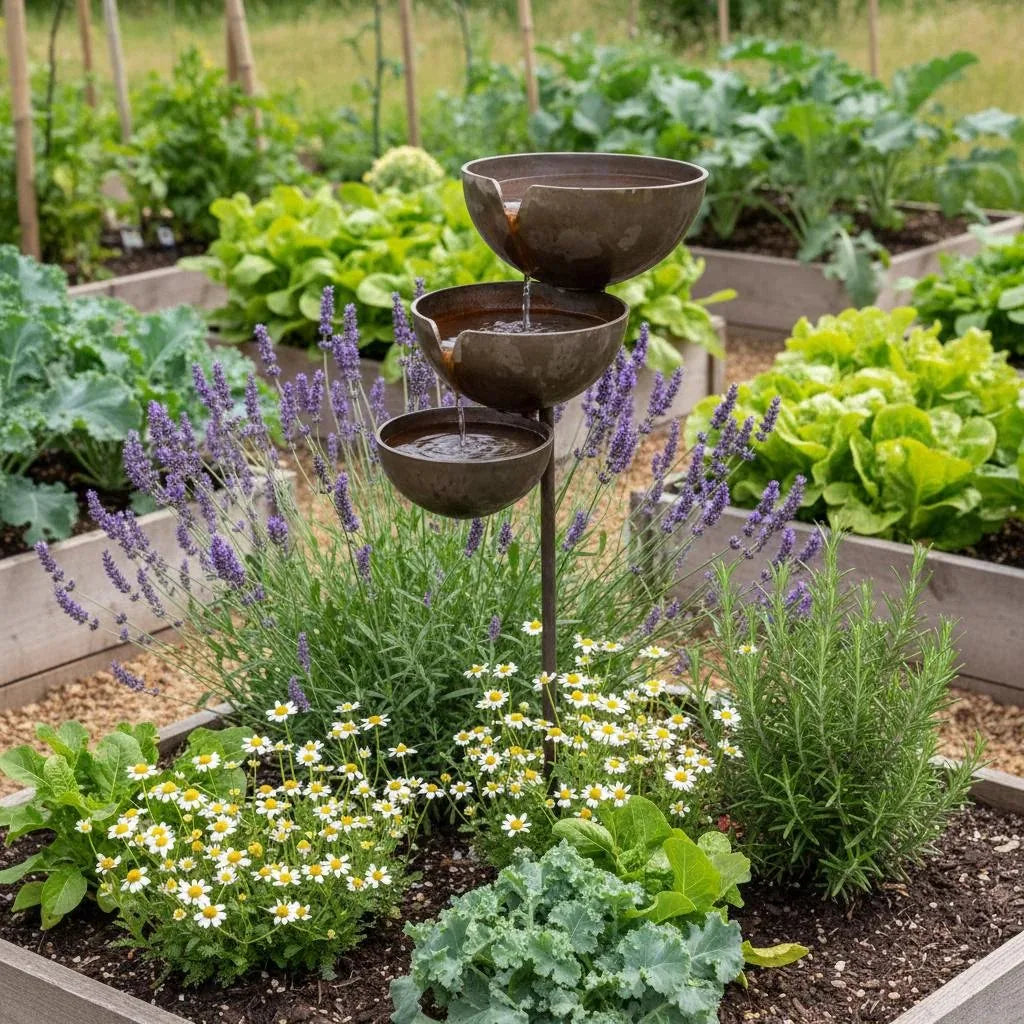 Bring Life Back To Your Garden – Peaceful Cascading Rain Catcher Bird Bath For Welcoming Garden Wildlife🌿🐦