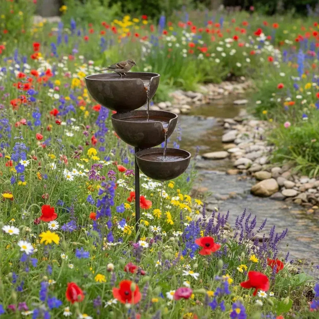 Bring Life Back To Your Garden – Peaceful Cascading Rain Catcher Bird Bath For Welcoming Garden Wildlife🌿🐦