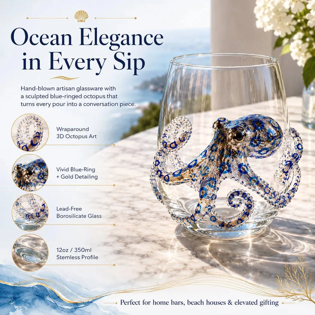 The Perfect Beach House Gif 3D Ocean Animal Artisan Glassware Collection