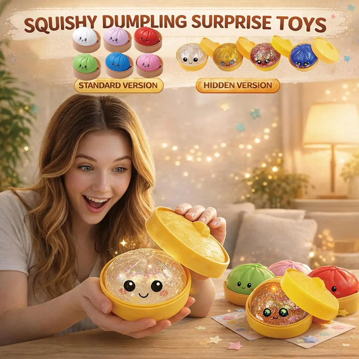 Glitter Dumpling Squishy -  Random-4/12PCS