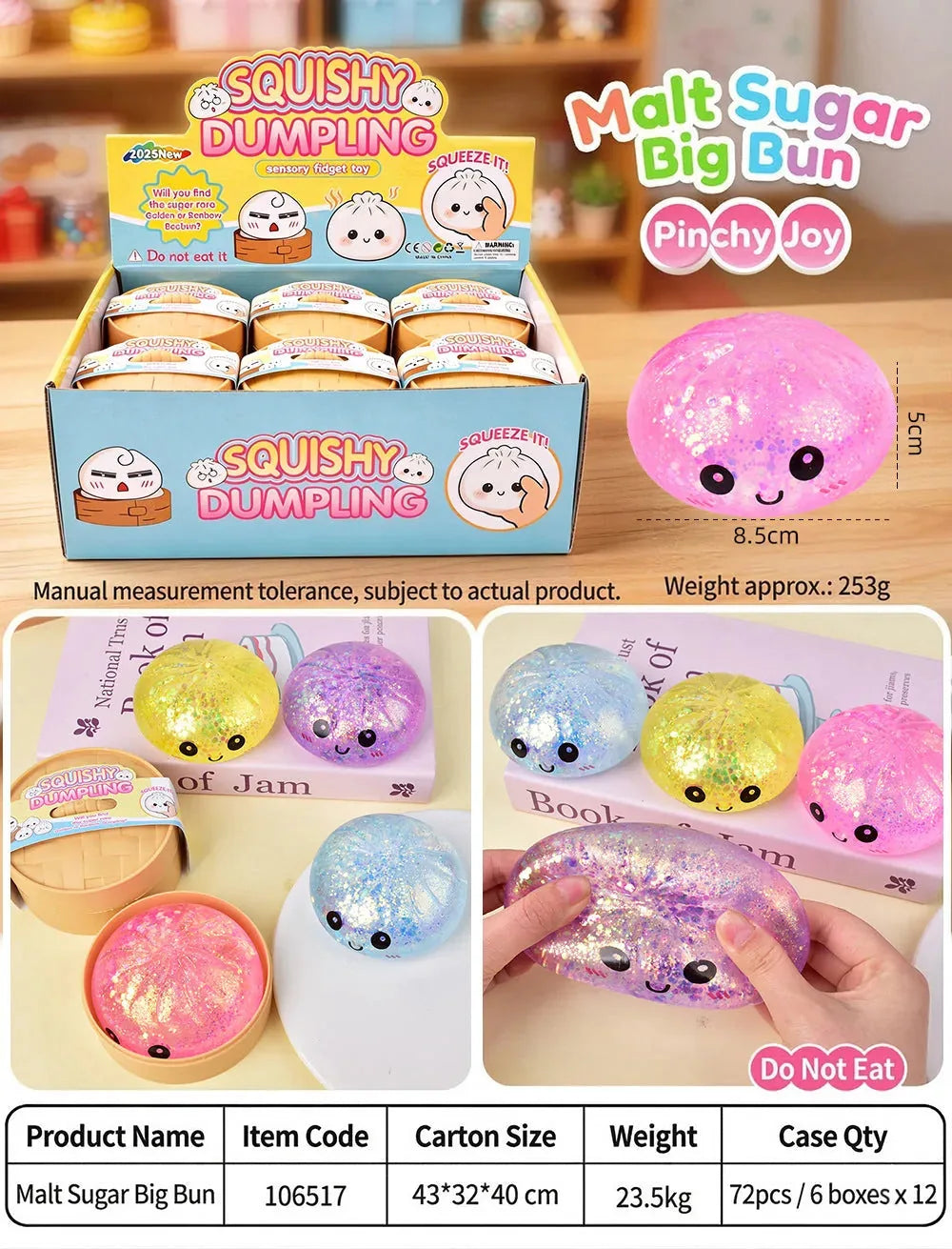 Glitter Dumpling Squishy -  Random-4/12PCS