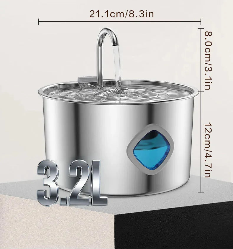 SiopsrlStainless Steel Cat/Dog Water Fountain