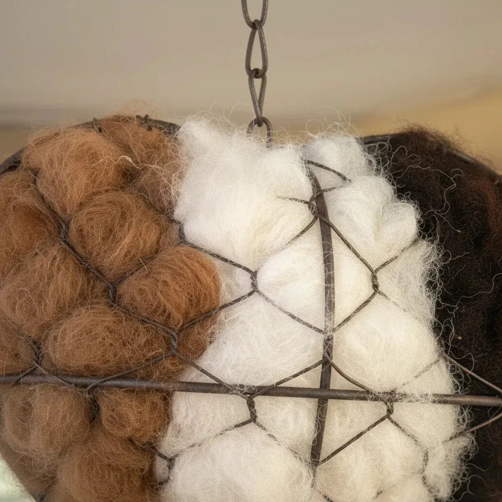 Handmade Alpaca Fiber Bird Nesting Heart