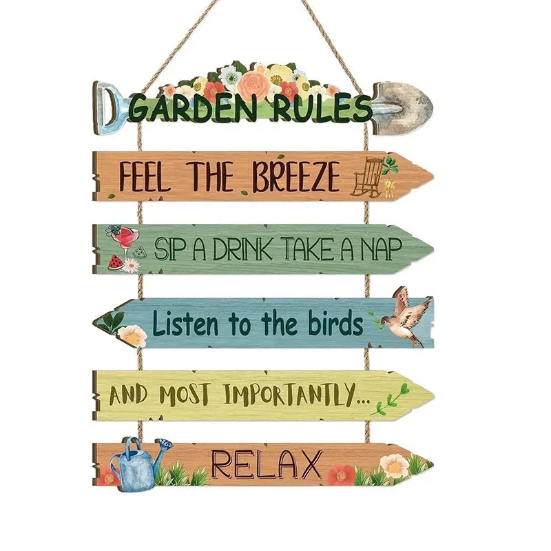 Rustic Wooden Garden Hanging Sign Wall Decor Plaque🏡🪧