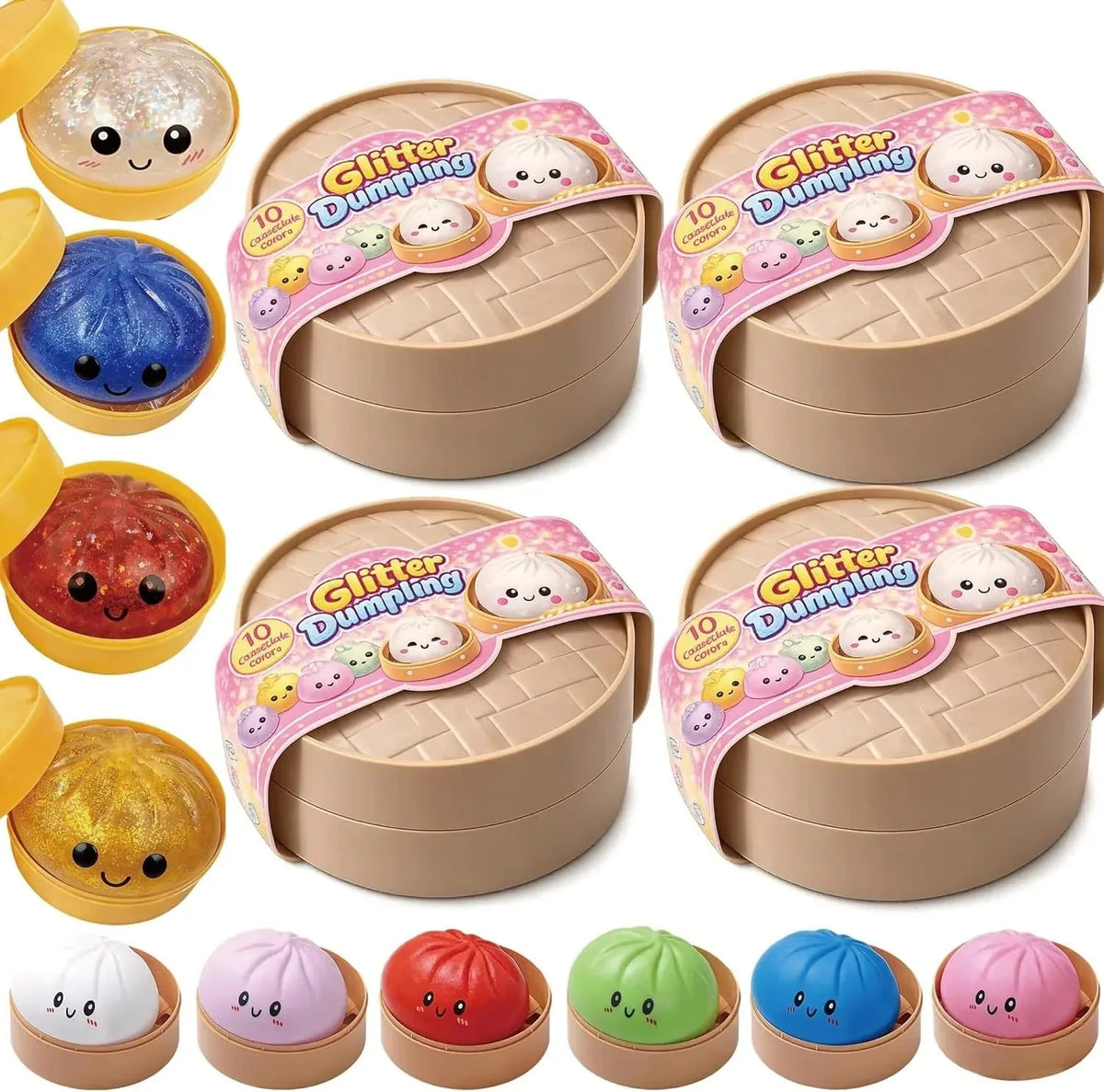 Glitter Dumpling Squishy -  Random-4/12PCS