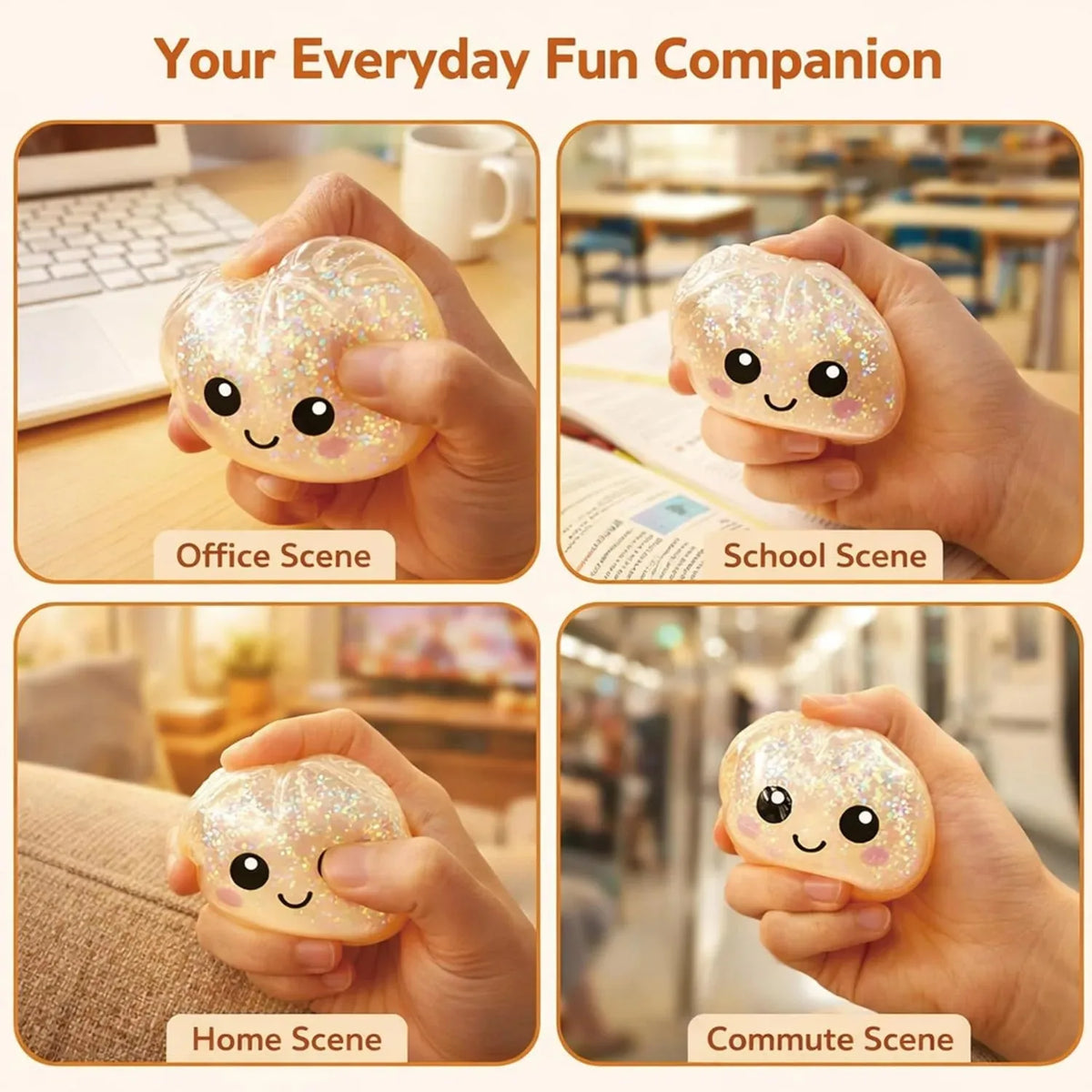 Glitter Dumpling Squishy -  Random-4/12PCS