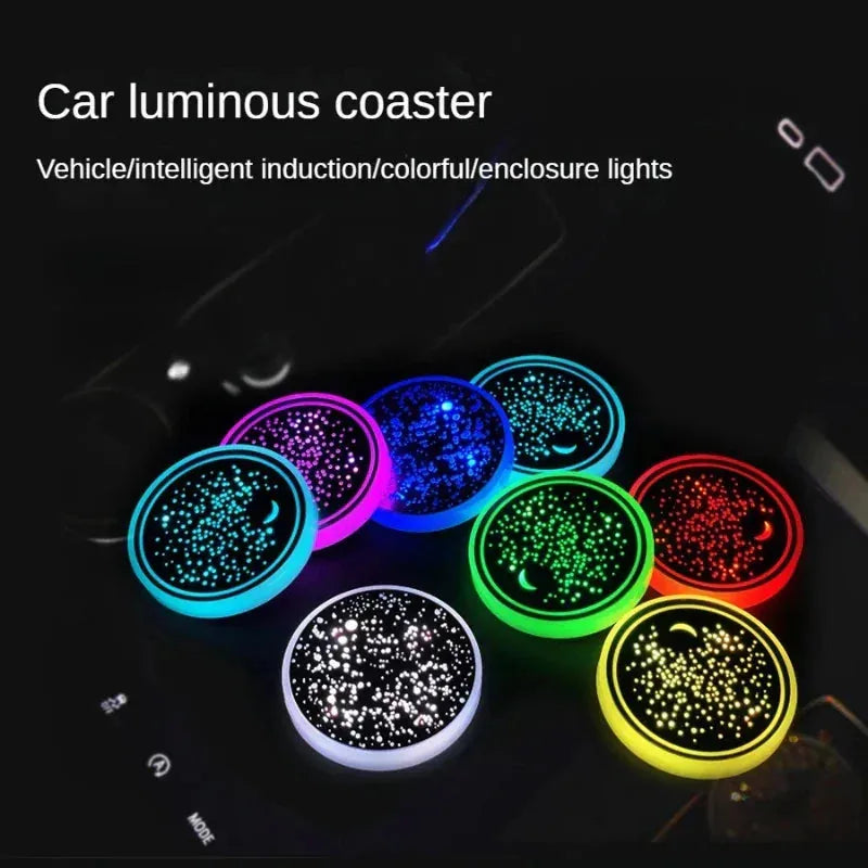 1LED Car Cup Holder Coasters-2 PCS