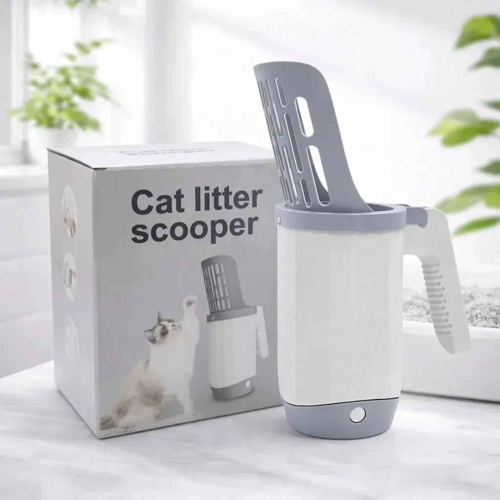 2-in-1 Cat Litter Scoop With Built-In Waste Bin