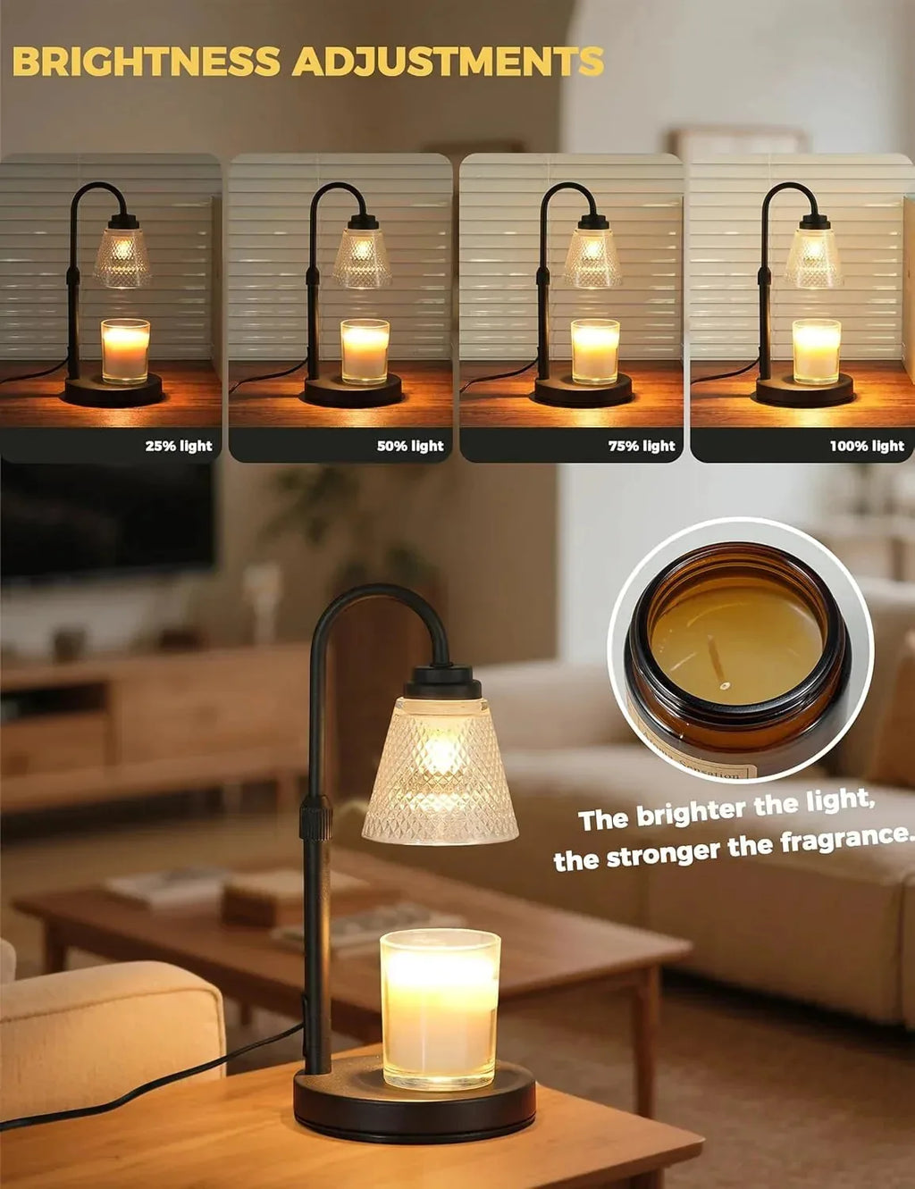 Cozy Candle Warmer Lamp with Timer & Dimmable Light 🎁🌲