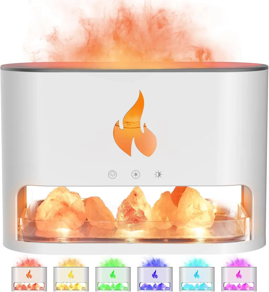 Himalayan Salt Fireplace Humidifier Lamp